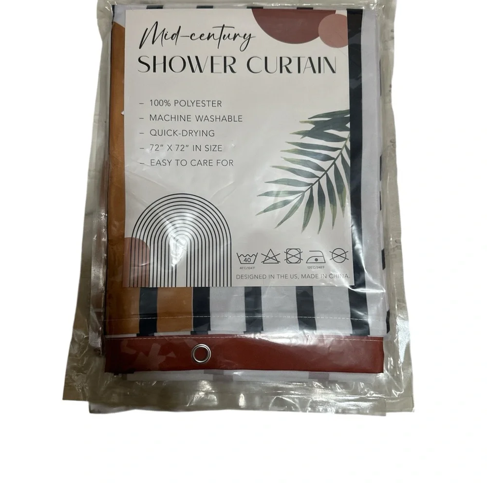 Mid-Century Striped Shower Curtain